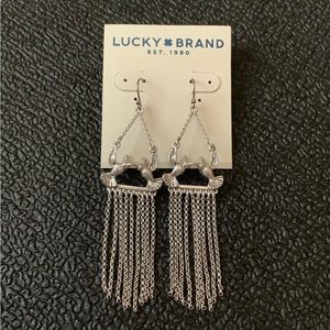 NWT Lucky Brand Silver Hummingbird Dangle Earrings